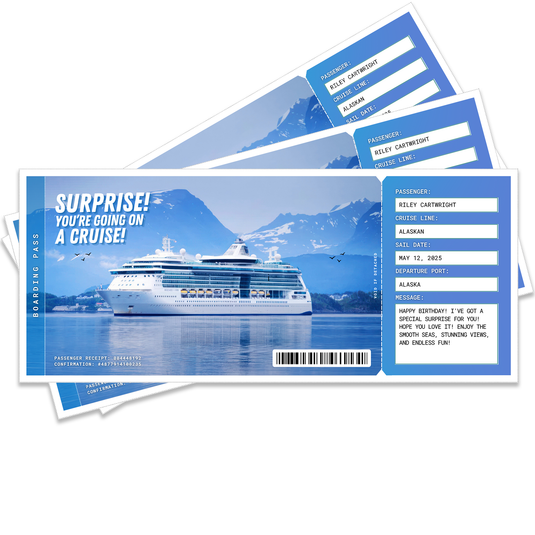Custom Cruise Ticket Physical Print Gift #12