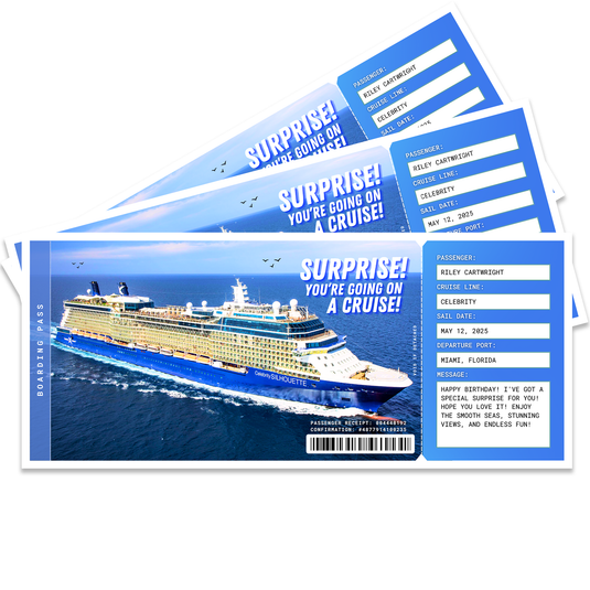 Custom Cruise Ticket Physical Print Gift #5