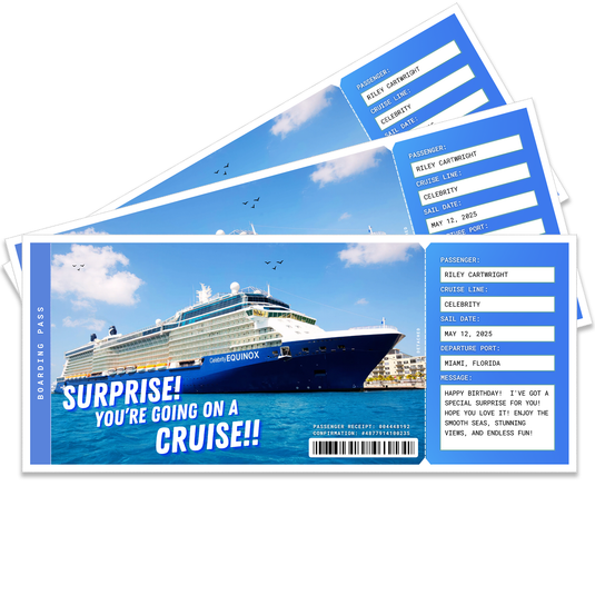 Custom Cruise Ticket Physical Print Gift #6