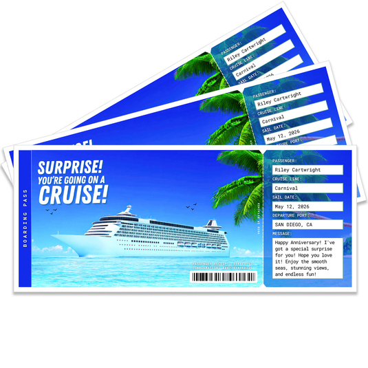 Custom Cruise Ticket Physical Print Gift #7