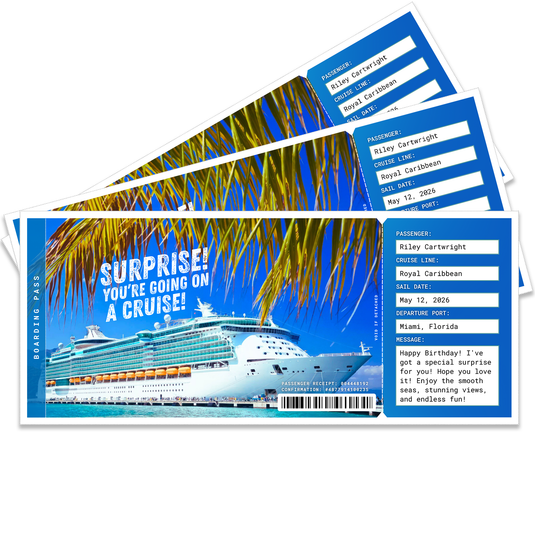 Custom Cruise Ticket Physical Print Gift #8