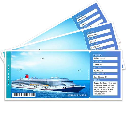 Custom Cruise Ticket Physical Print Gift #9