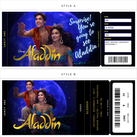 Aladdin Musical Broadway Show Surprise Tickets