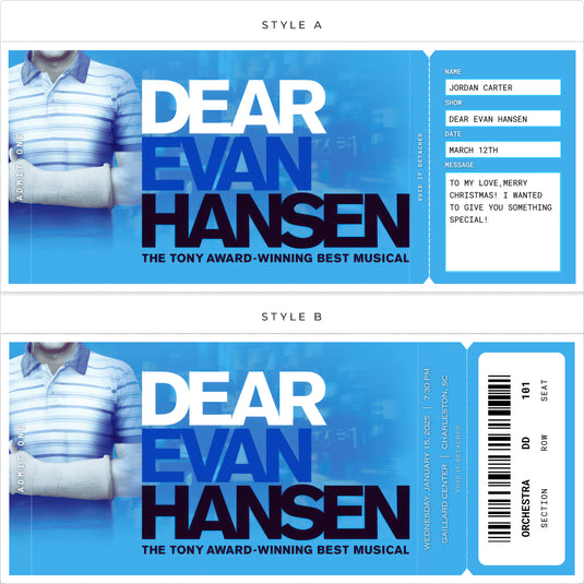 Dear Evan Hansen Broadway Souvenir Tickets