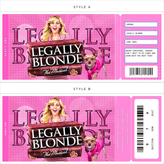 Legally Blonde the Musical Physical Tickets
