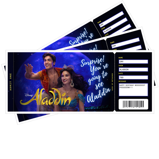 Aladdin Musical Broadway Show Surprise Tickets