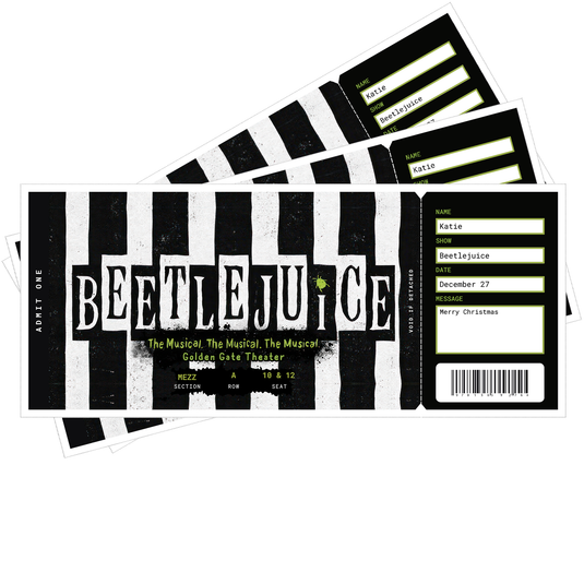 Beatle Juice Printable Custom Show Tickets