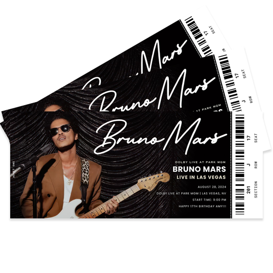 Bruno Mars Live in Las Vegas Concert Ticket
