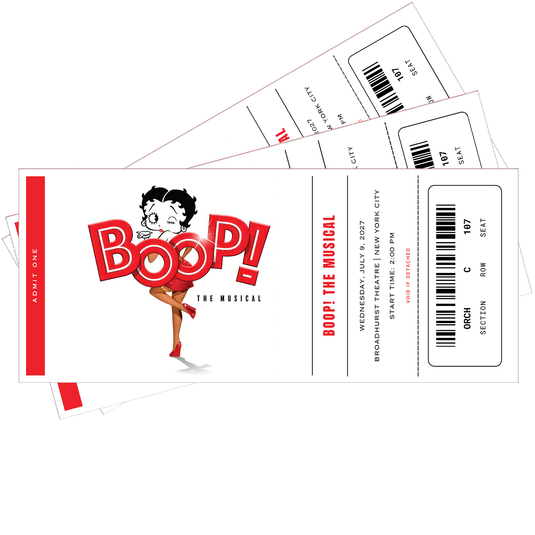 Boop! The Musical Printable Custom Show Tickets
