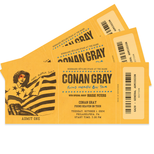 Conan Gray Found Heaven on Tour Concert Ticket