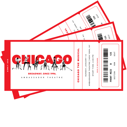 Chicago Broadway Show Commemorative Tickets