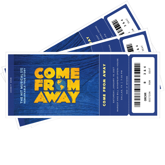 Come From Away Broadway Souvenir Tickets