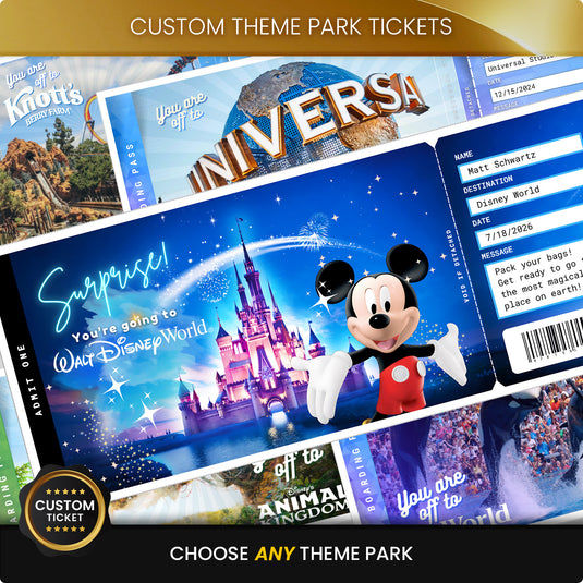 Custom Theme Park Tickets