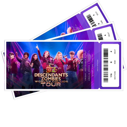 Descendants Zombies World Collide Tour Souvenir Tickets
