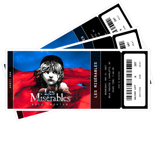 Les Miserables Broadway Show Custom Tickets