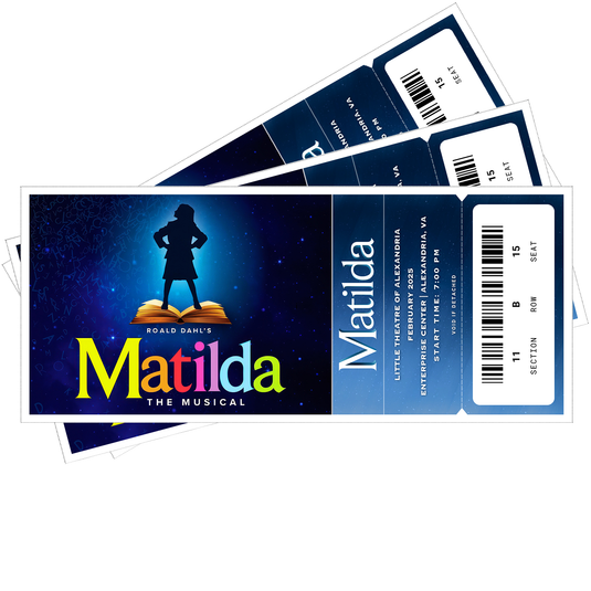 Matilda Musical Custom Printed Tickets