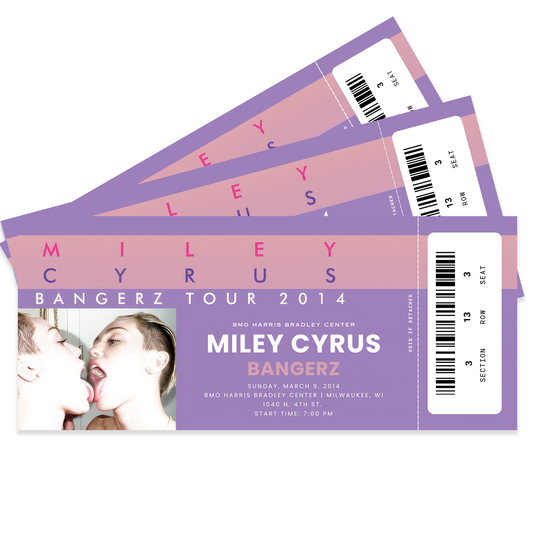 Miley Cyrus Bangerz Tour 2014 Concert Ticket