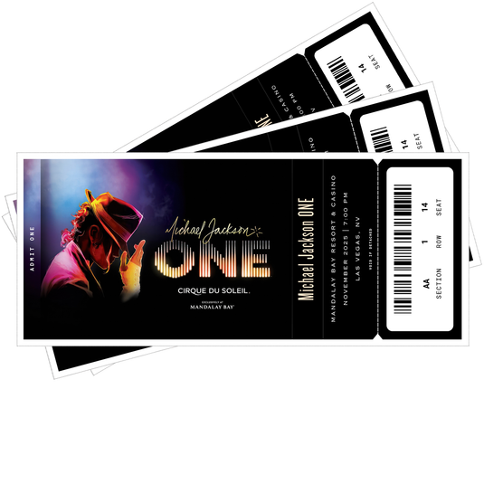 Michael Jackson Cirque Du Soleil Show Custom Physical Tickets