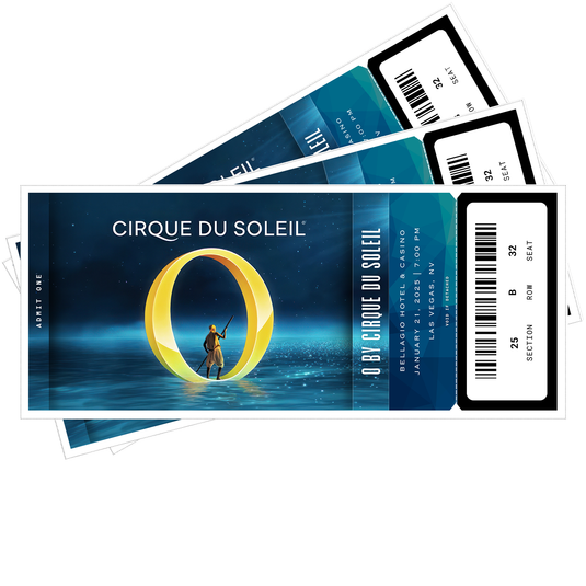 O Show Bellagio Cirque Du Soleil Custom Print Tickets