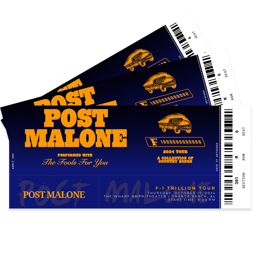 Post Malone F-1 Trillion Tour Concert Ticket