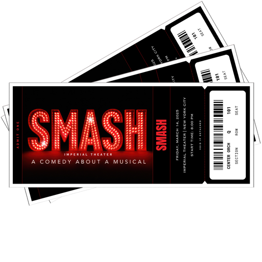 Smash the Musical Broadway Printed Gift Souvenir Tickets