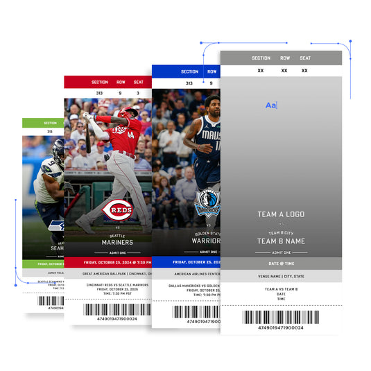 Custom Sports Personalizable Tickets