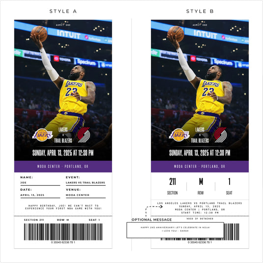 Custom Sports Tickets