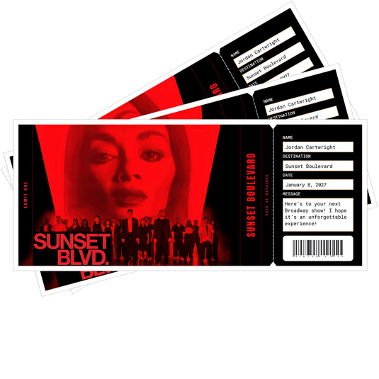 Sunset Boulevard Musical Broadway Printed Gift Souvenir Tickets