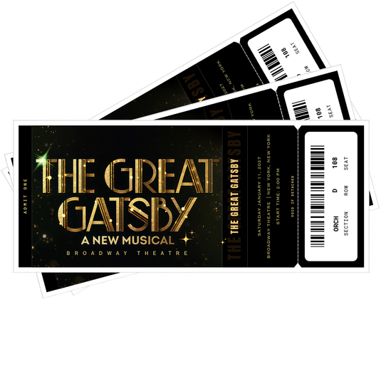 The Great Gatsby Printed Gift Souvenir Tickets