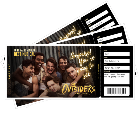 The Outsiders Broadway Musical Gift Souvenir Tickets