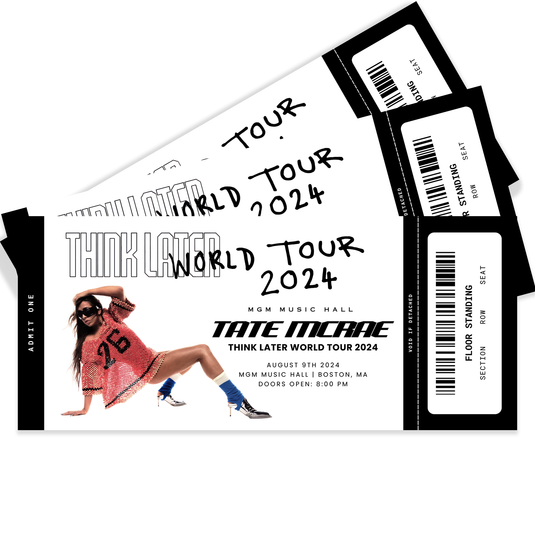 Tate Mcrae Think Later World Tour Concert Ticket